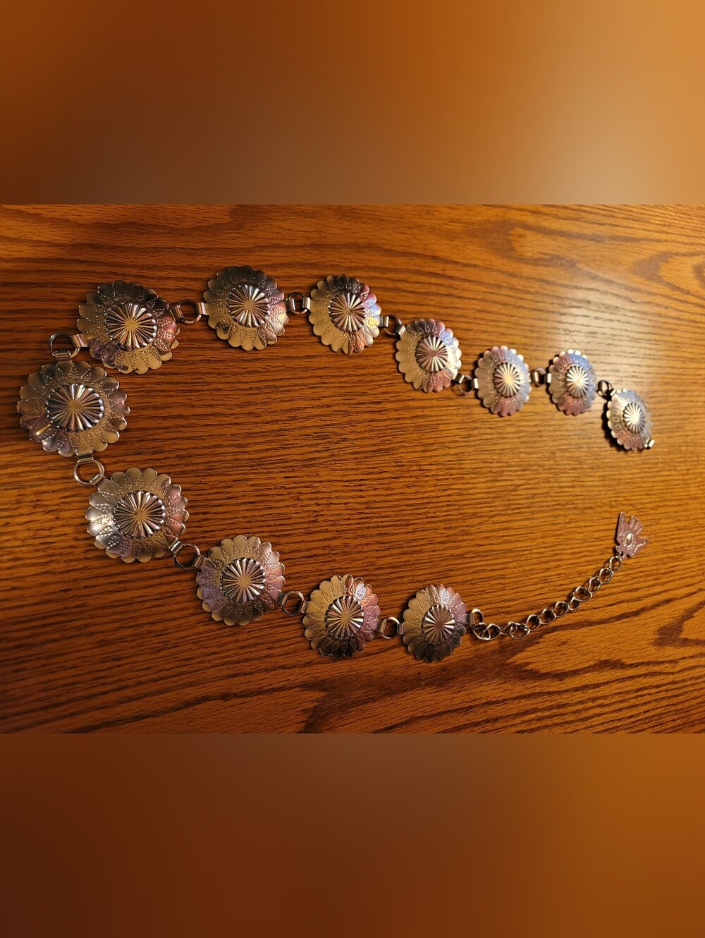 Metal Concho Chain Waist Belt - Silver-tone - Picture 5 of 8
